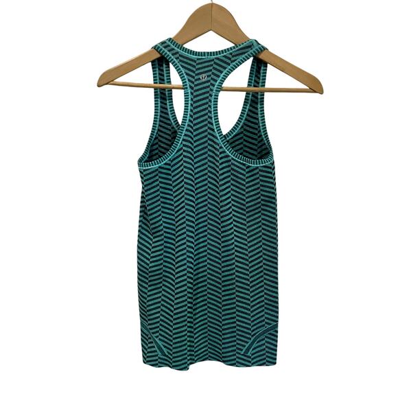 Lululemon Swiftly Tech Tank Top Racerback Heathered Blue Tropics Size 2 - Picture 2 of 7